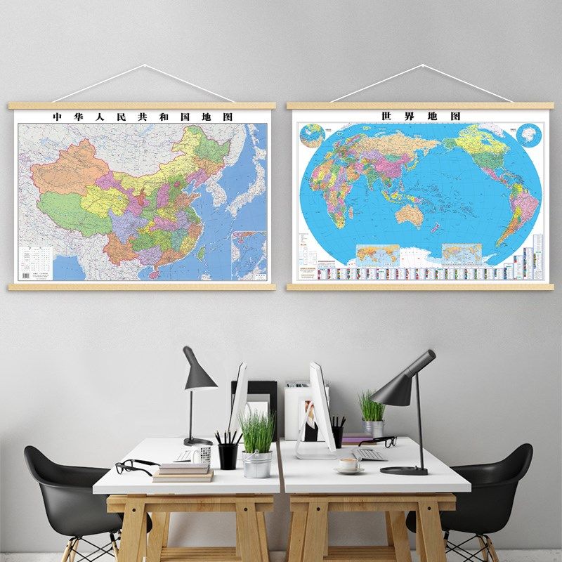 新款实木挂轴地图定制装裱超大尺寸海报框画布框带杆定制挂墙画框,家居饰品,现代装饰画,淘宝优惠券,粉丝福利购,淘宝优惠卷