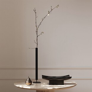 莉莉白中古风瓶侘寂风客厅玄关金属铁艺器桌面插装饰品