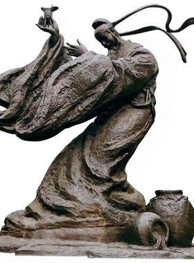 李白黄铜艺术雕像制作铸铜玻璃钢景观人物雕塑品定制落地青铜