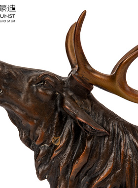 阿斯蒙迪青铜家居饰品艺术品招财鹿一路平安装饰品乔迁新居礼