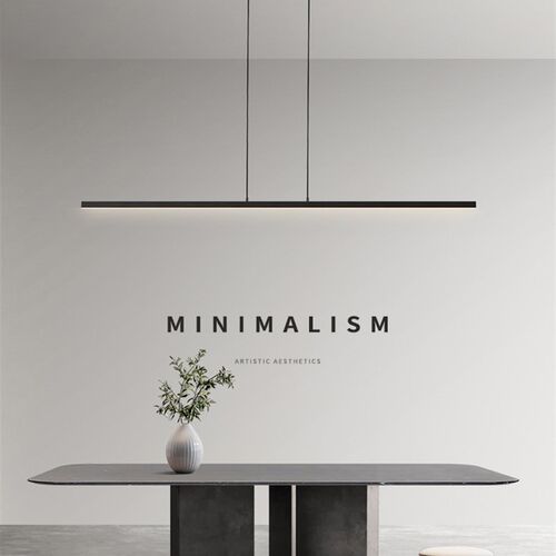 全光谱护眼吊灯现代极简无灯一字长条岛台吧台吊灯