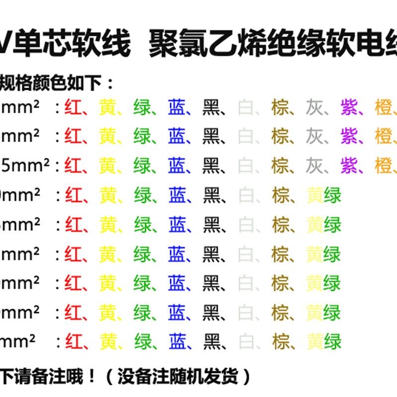 单芯多股软铜芯电线 .   .平方电子线控制信号线