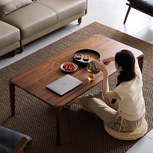 望月茶几客厅全实木榫卯茶桌矮桌小户型家用飘窗茶台