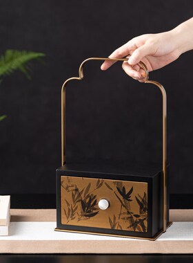 新复古盒样板间中古茶室茶桌茶台宋代美学摆台饰品