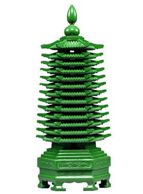 绿色桃木雕刻层文昌塔木质十层九层文昌塔客厅书桌