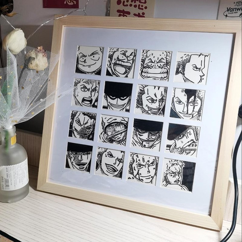 48宫格子相框核酸贴纸收纳册内衬小手绘红书卡纸美甲展示板油画棒