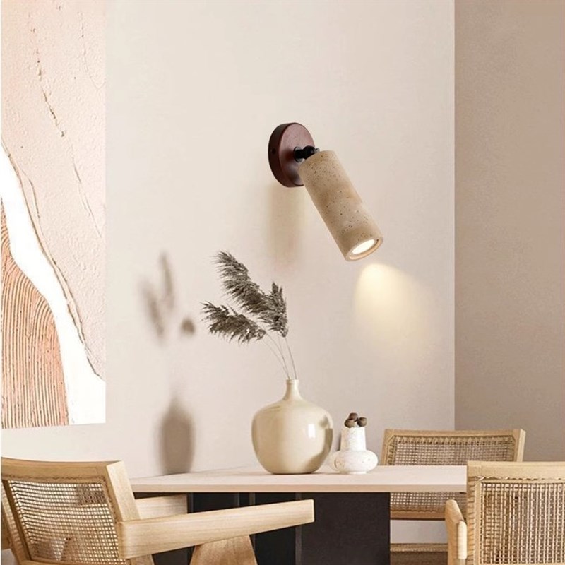 侘寂风黄洞石壁灯中古风民宿餐厅背景墙射灯玄关过道走廊楼梯灯具