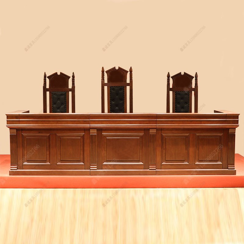 法官桌椅实木审判台诉讼书记矫正宣告仲裁被告证旁听桌法院具