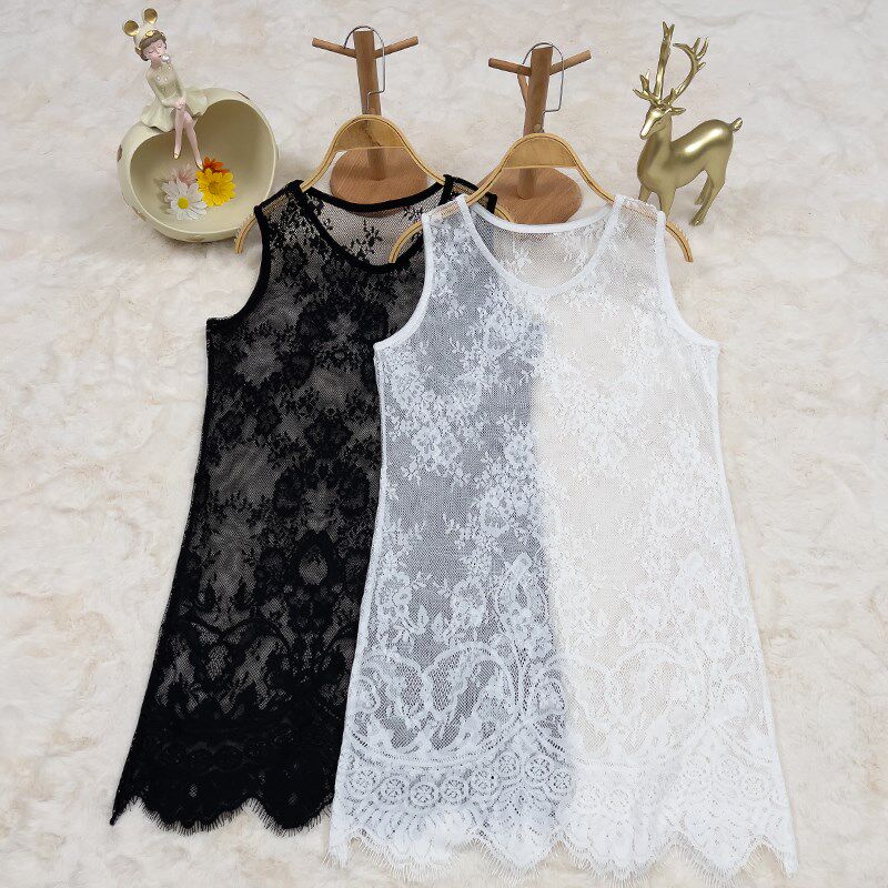 连衣裙女叠内搭穿神器蕾丝吊带背心裙2024新款秋冬蕾丝打底长裙子