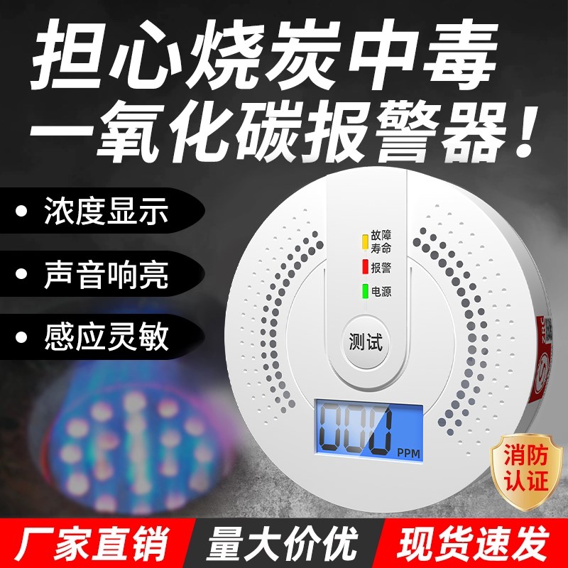 一氧化碳报警器家用煤炉煤烟煤气泄漏防中毒户外露营co浓度检测仪