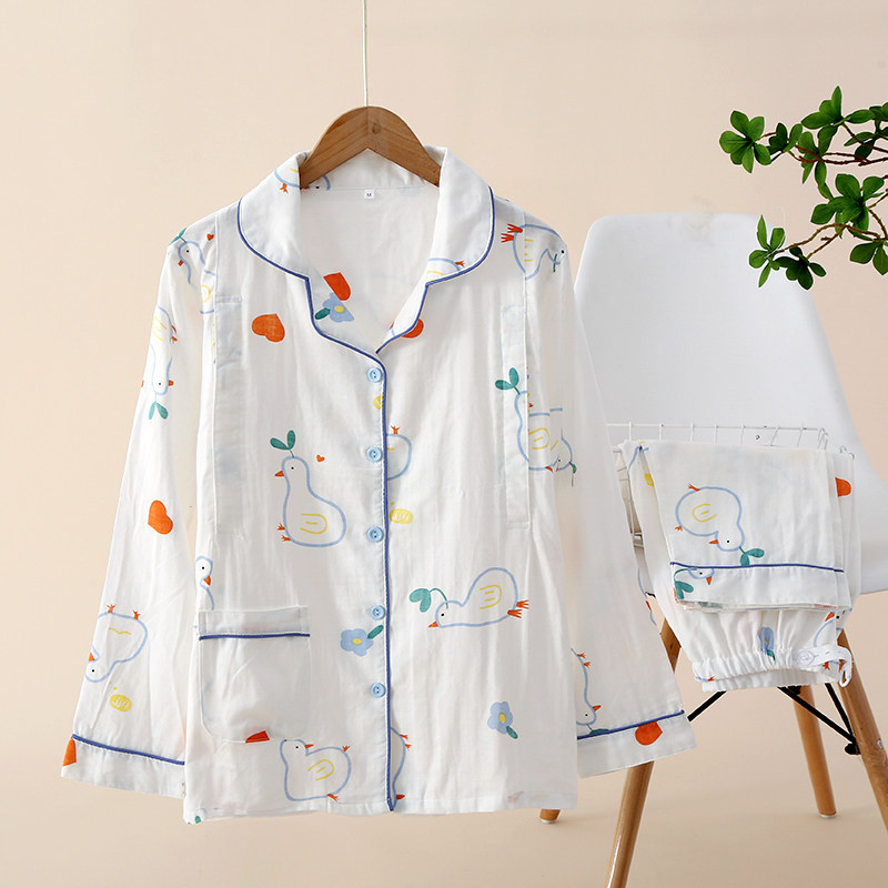 孕妇睡衣夏季薄款纱布月子服夏款产后春秋款哺乳家居服两件套夏装