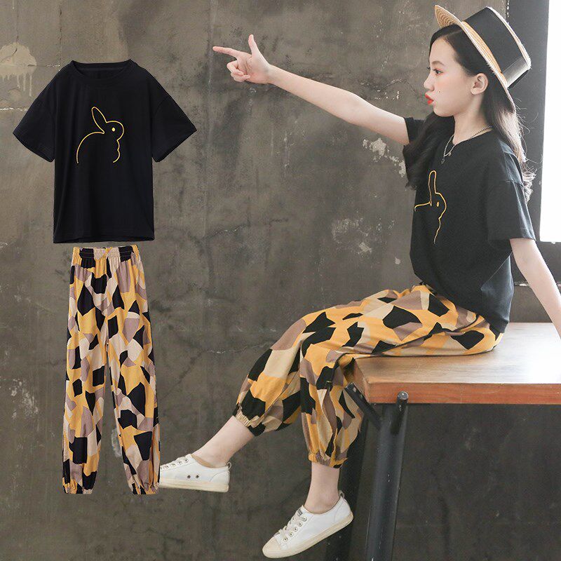 女童装网红套装2024年新款夏装洋气8中童9大童13女孩衣服12岁夏天