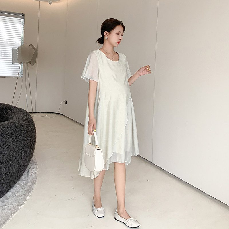 孕妇夏装雪纺连衣裙高品质孕妇装夏款2023新款孕晚期夏季温柔裙子
