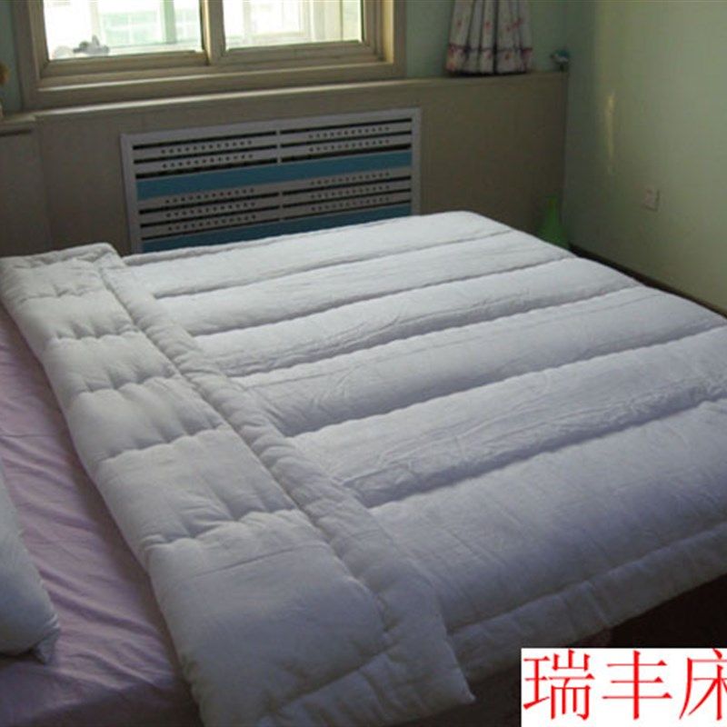手工纯棉花被子 单人/双人纯白 学生军绿 床褥子加厚棉花冬季被芯