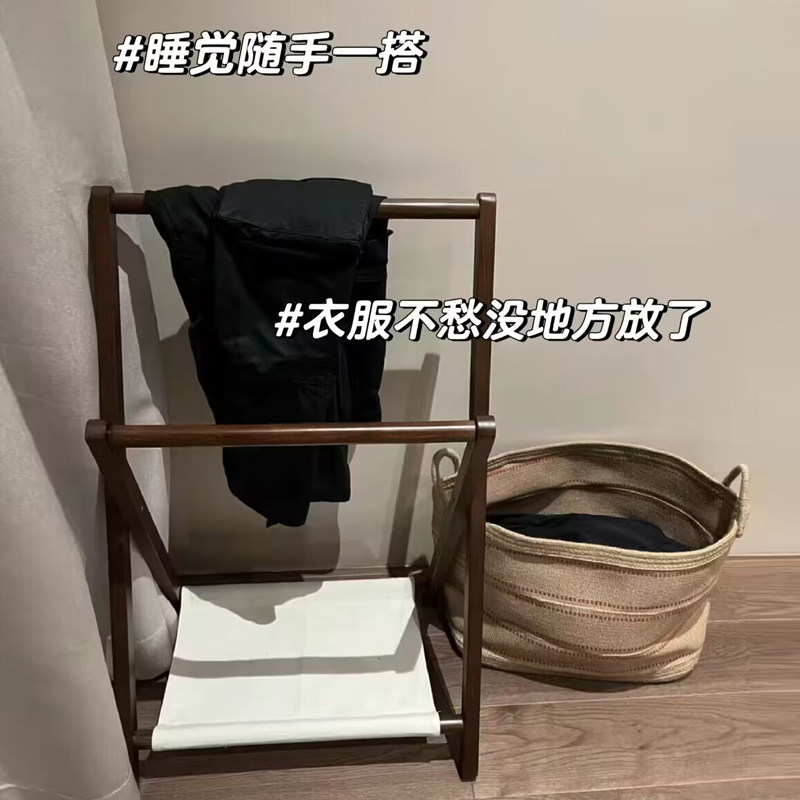 床边晚上放衣服神器衣服置物架睡觉临时搭衣裤收纳隔夜挂衣架家用