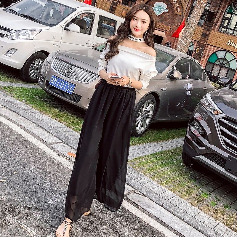 雪纺阔腿裤女夏季薄款垂感防晒禅意沙滩宽松高腰九分休闲长裤裙子,女装/女士精品,休闲裤,淘宝优惠券,粉丝福利购,淘宝优惠卷