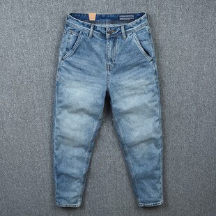 纯棉复古牛仔裤 男裤 男春秋款 潮牌休闲怀旧水洗直筒裤 2022新款 男式