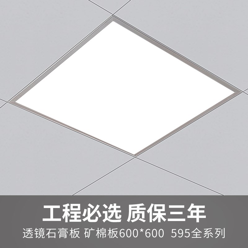 灯30x30办公室厨卫天花透镜吊顶灯60x60嵌入式平板灯