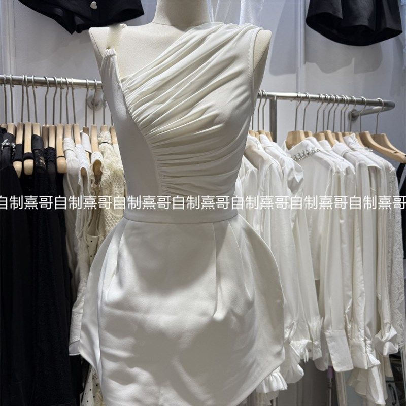 韩系独特别致斜肩压褶上衣花苞半身裙两件套装气质一整套穿搭夏季,女装/女士精品,时尚套装,淘宝优惠券,粉丝福利购,淘宝优惠卷