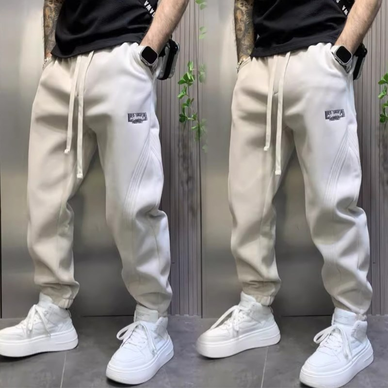 网红卫裤男秋季韩版潮流修身束脚运动裤青少年小脚弹力百搭休闲裤