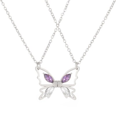 butterfly Couple claviclwe chain good friend necklace朋友项