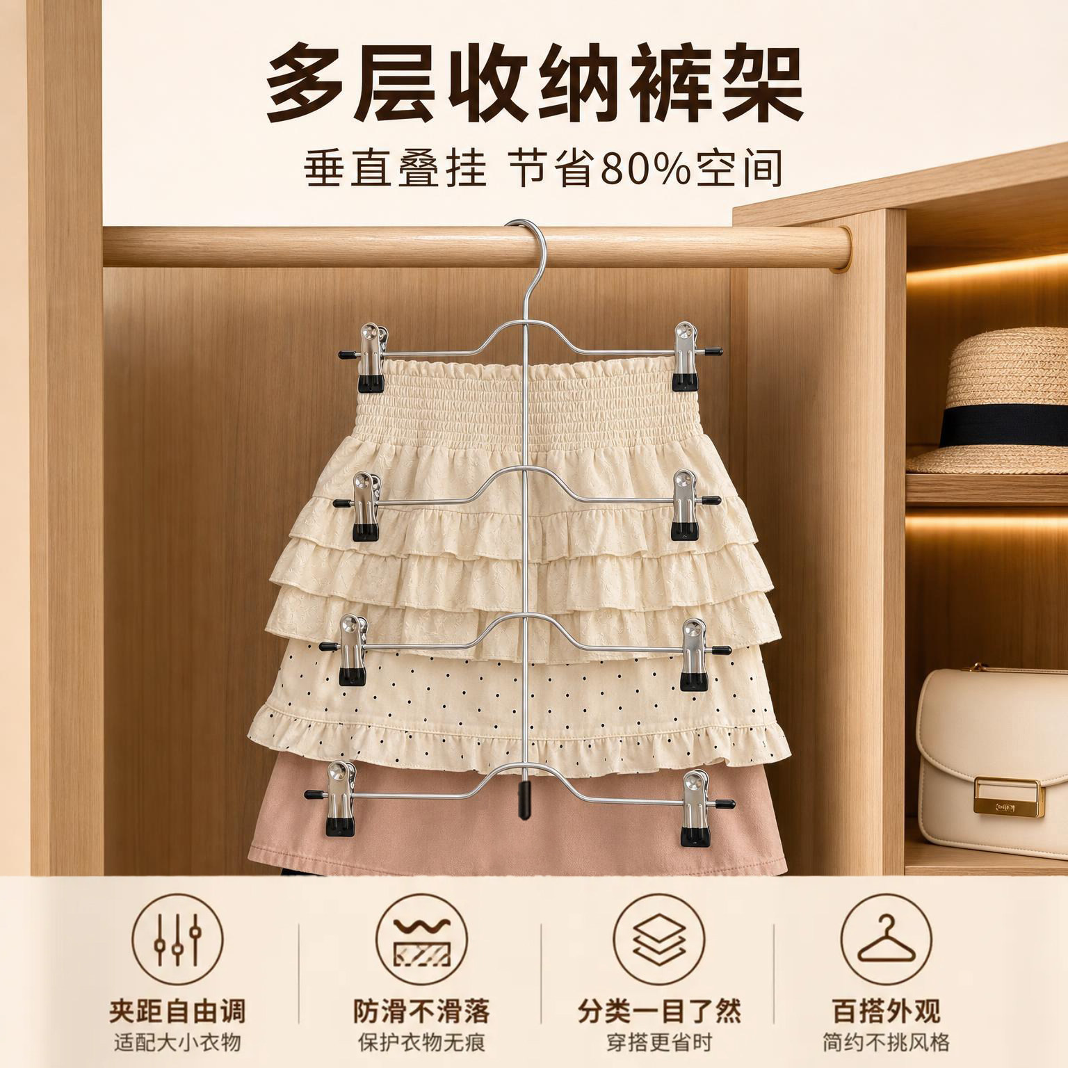 与西衣柜多层无痕裙裤夹图片