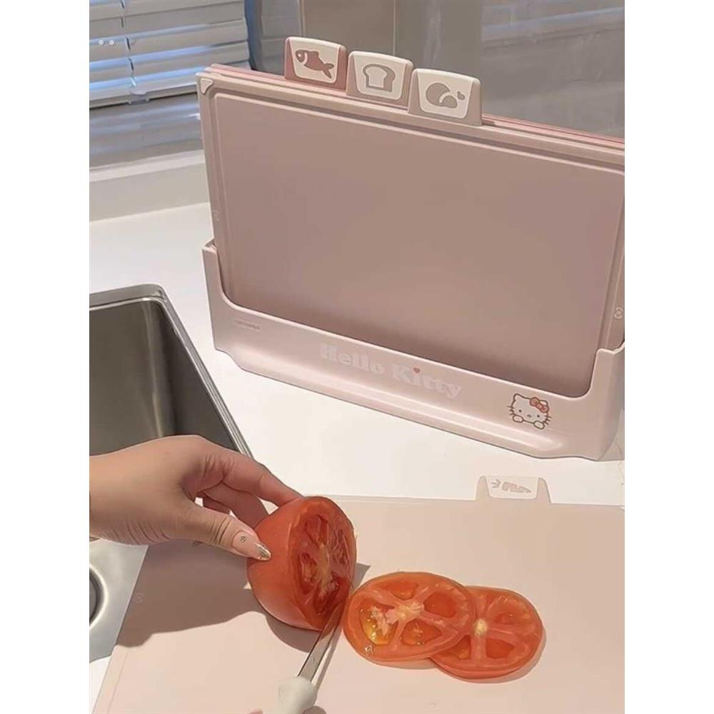分类切菜板小型宝宝辅食砧板家用水果蔬菜生熟肉多功能案板四件套