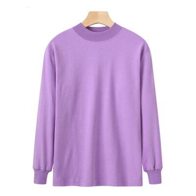 中老年秋衣纯棉保暖内衣上衣老年人单件上衣中高领棉毛衫女士