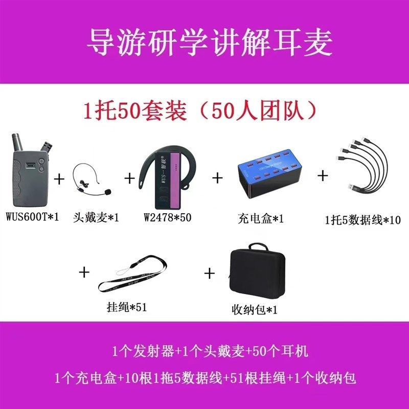 讲解器一对多无线导游解说器智联会议培训耳企业参观接待耳麦耳机