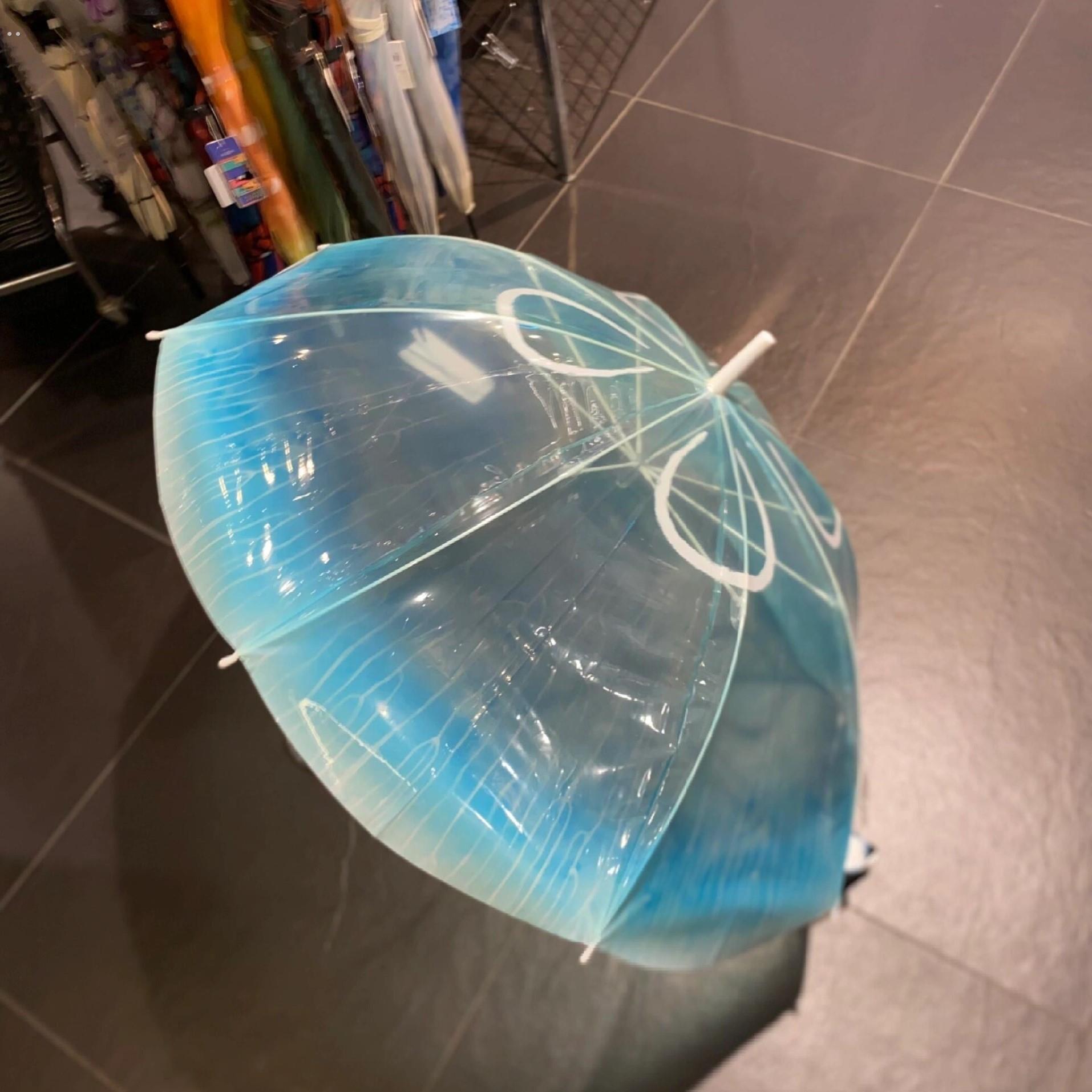 小红书同款日系梦幻般海月水母透明雨伞自动长柄加厚抗风小清新