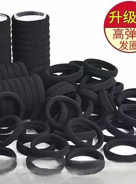 发圈橡皮筋女扎头韩版高弹力耐用皮套简约气质黑色头绳粗马尾网红