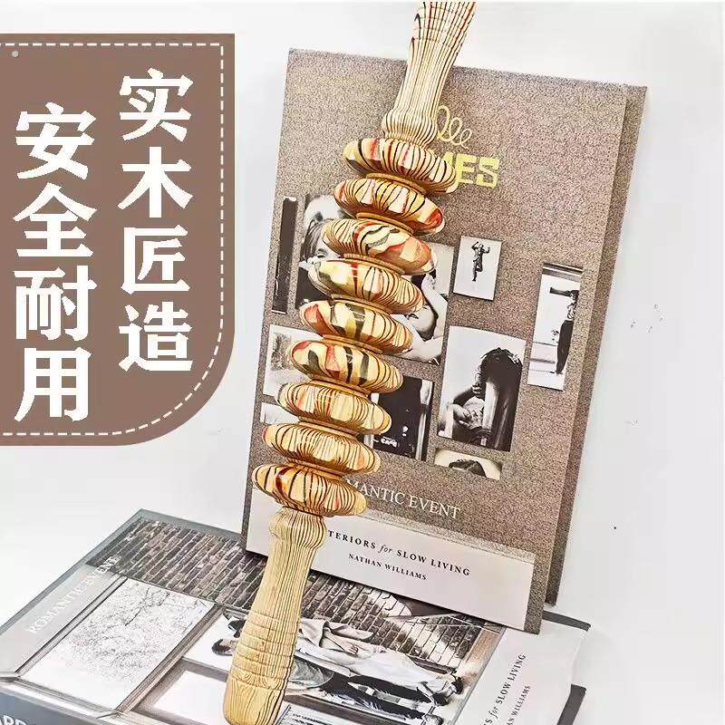 瘦木制瑜伽按摩滚轮棒全身腰颈椎背肩腿部木质经络健身按摩器家用