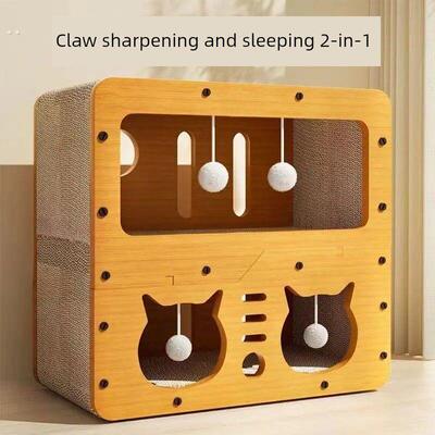 木制猫窝猫抓板集成大猫窝宽敞超大猫屋可以堆叠在所有季节