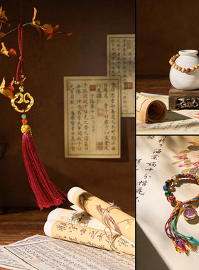 新中式字画拍照道具小品画装饰摆件中国风首饰拍摄场景摄影背景板