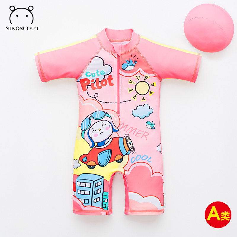 儿童泳衣女孩3岁婴儿游泳衣女童洋气a类小童连体防晒速干可爱泳装