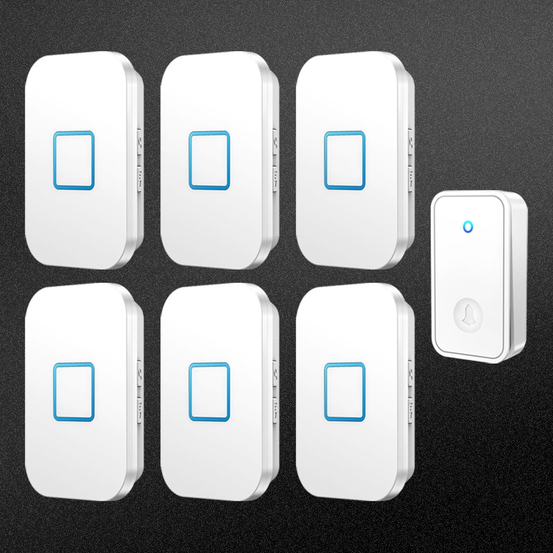 自发电无线门铃电子家用一拖六超远距离免布线.老人呼叫器