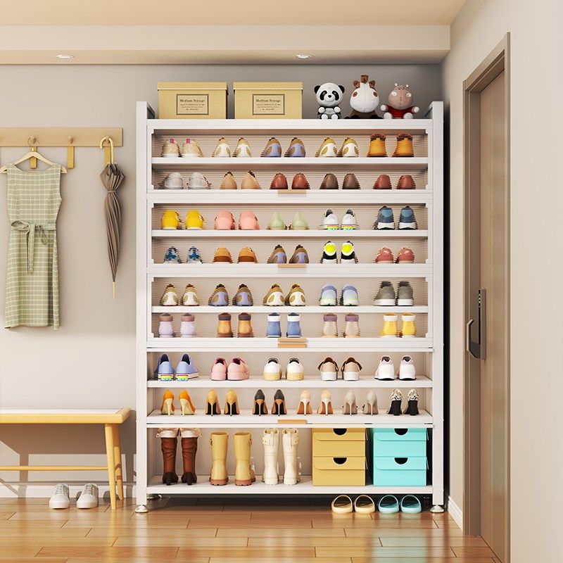 钢制鞋柜防尘大容量多层置物鞋架家用入户玄关收纳柜上翻门储物柜