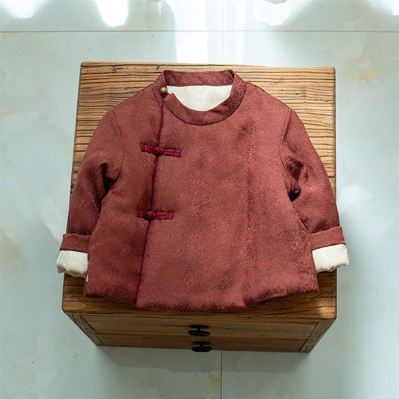 龙宝宝拜年服周岁礼服男宝汉服男童冬季2024小少爷唐装红色过年服