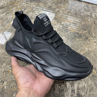 潮流百搭轻便飞织网面休闲运动鞋 夏季 子厚底老爹鞋 增高透气鞋 男鞋