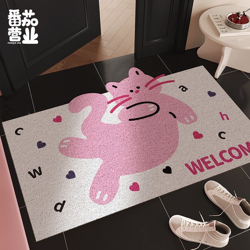 卡通入户门垫耐脏耐磨丝圈地垫可裁剪门垫pvc地毯玄关门口蹭脚垫,居家布艺,入户地垫,淘宝优惠券,粉丝福利购,淘宝优惠卷