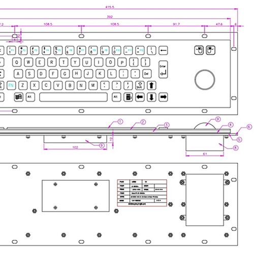 【防爆厂家】D-8602Ex金属防爆键盘 工业不锈钢键盘 防爆电脑键盘