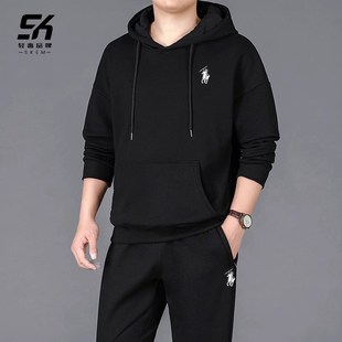 中老年休闲春秋季 时尚 连帽运动服爸爸两件套 男棉2025新款 运动套装