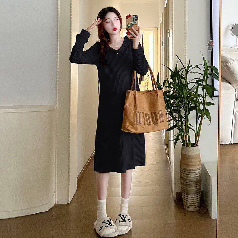 孕妇春装连衣裙时尚连帽卫衣裙春秋宽松大码春款2024新款小个子秋