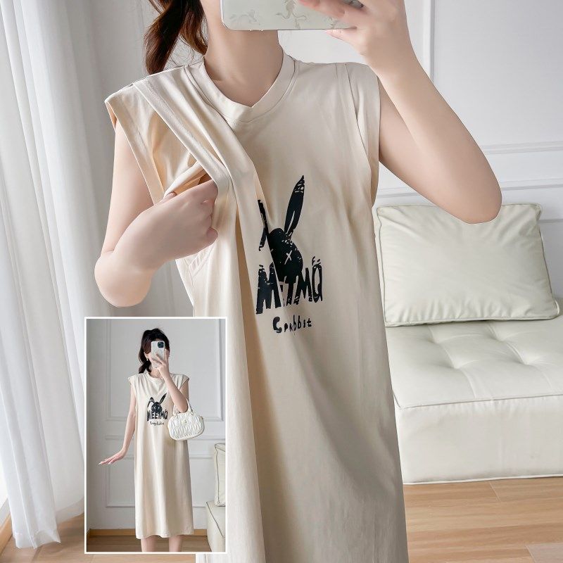 无胸垫背心吊带哺乳期连衣裙夏季可外穿裙子辣妈喂奶2025新款大码