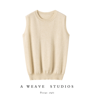 处处心动 圆领羊绒马甲女宽松纯羊绒坎肩针织背心秋冬 舒服好搭