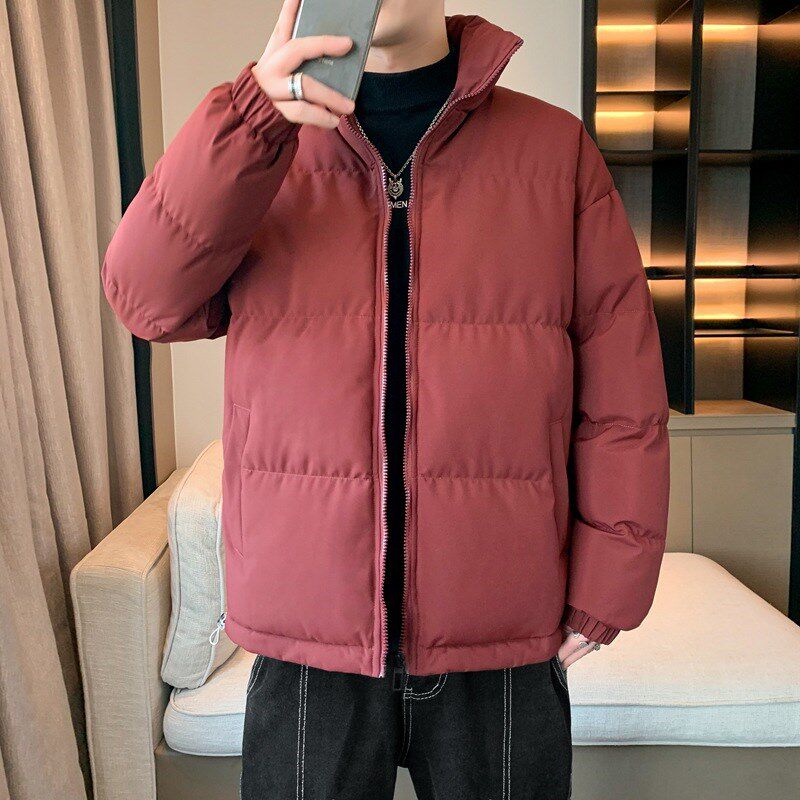 新款冬季棉衣男士中青年潮流加厚保暖上衣服立领羽U绒棉服外套男
