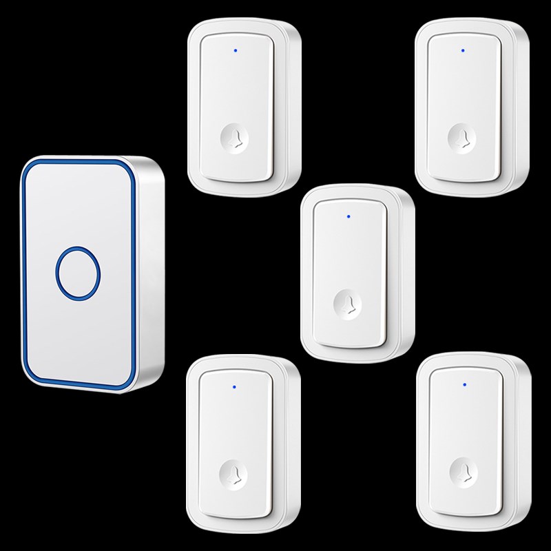 无线电门铃五拖一家用门铃远距离电子智能遥控门铃呼叫器防水