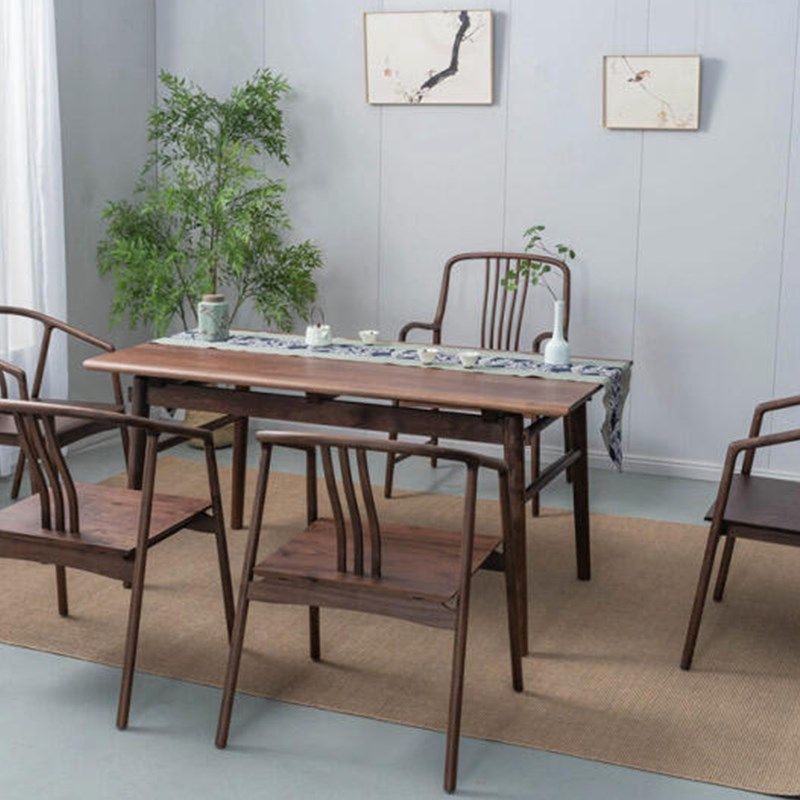 新中式黑胡桃木实木茶桌椅组合茶室简约禅意泡茶台办公室家用茶台