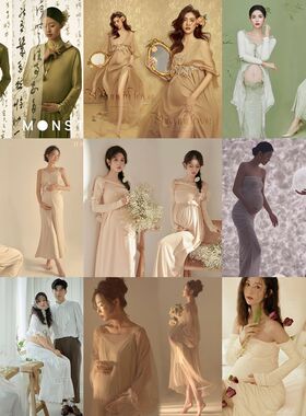 孕妇照服装白色蕾丝西装连体衣写真私房艺术照影楼摄影拍照主题服