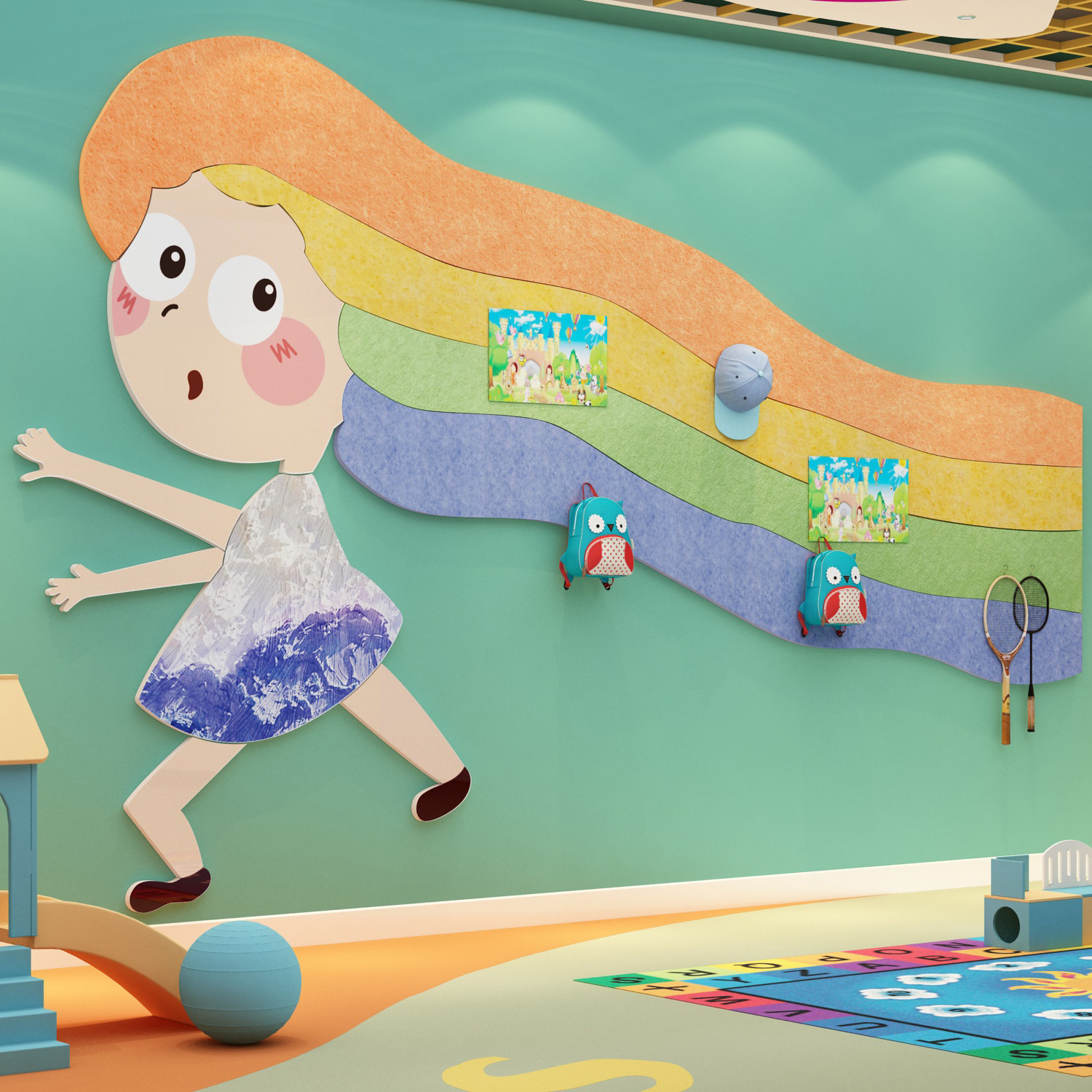 幼儿园环创主题成品文化墙面装饰毛毡板墙贴楼梯大厅走廊形象布置,家居饰品,软装墙贴,淘宝优惠券,粉丝福利购,淘宝优惠卷